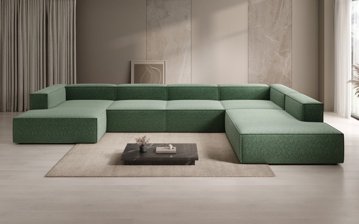 Designer Sofa Lesley U XXL in Strukturstoff