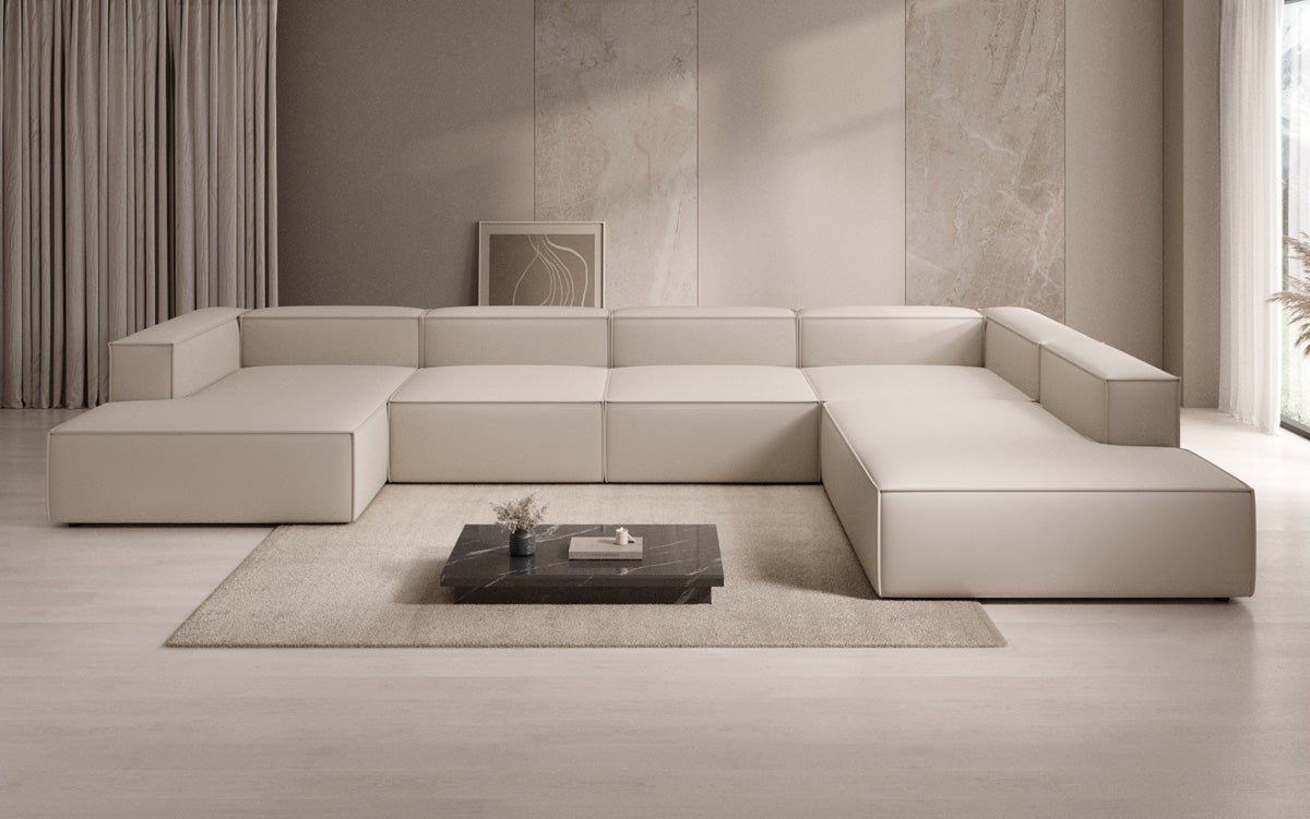 Designer Sofa Lesley U XXL in Stoff