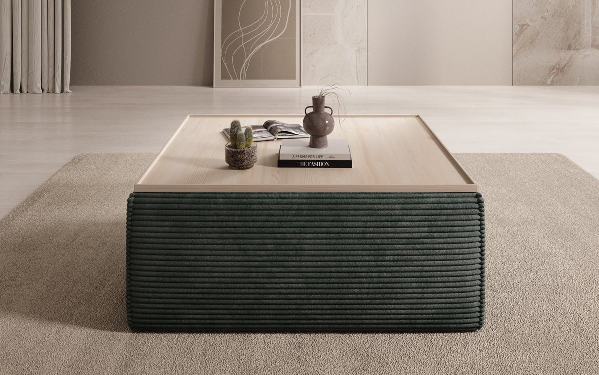 Beistellhocker/Couchtisch Lesley mit Stauraum in Cord