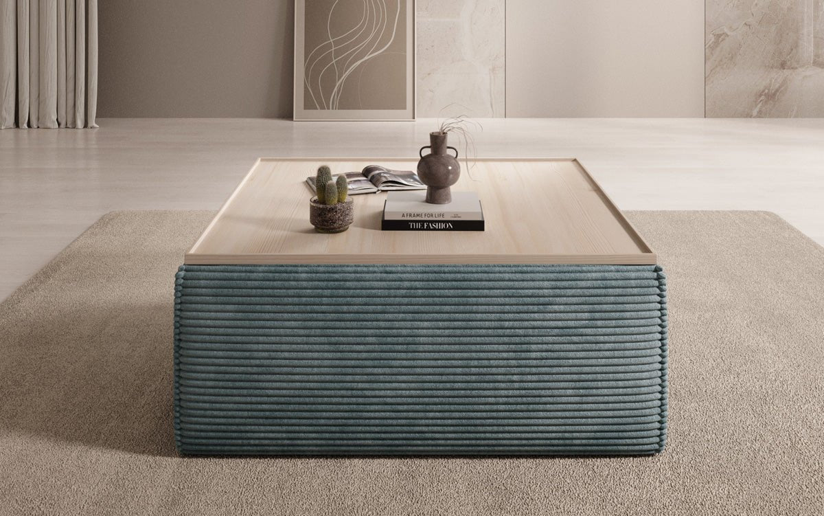 Beistellhocker/Couchtisch Lesley mit Stauraum in Cord