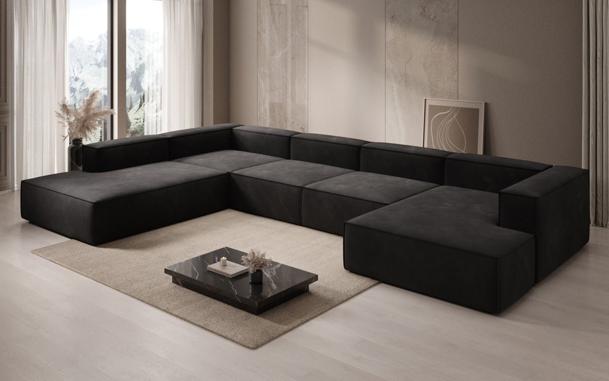 Designer Sofa Lesley U XXL in Samt