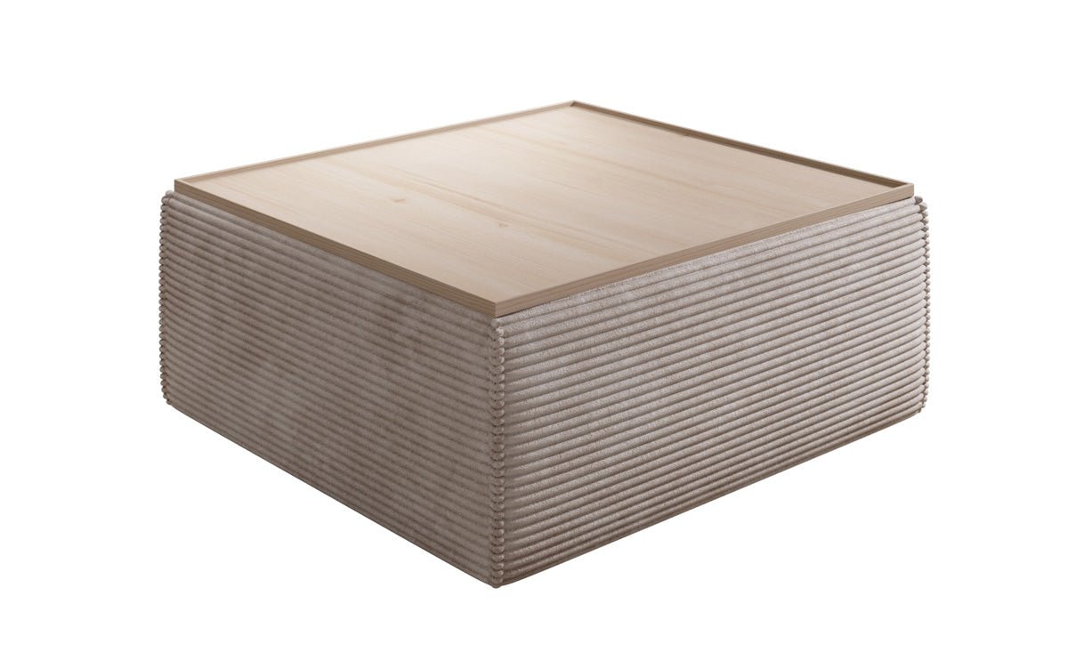 Beistellhocker/Couchtisch Lesley mit Stauraum in Cord