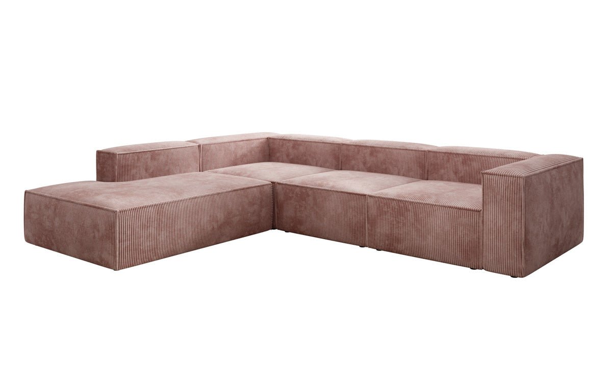 Designer Sofa Lesley L mit langer Ottomane in Cord