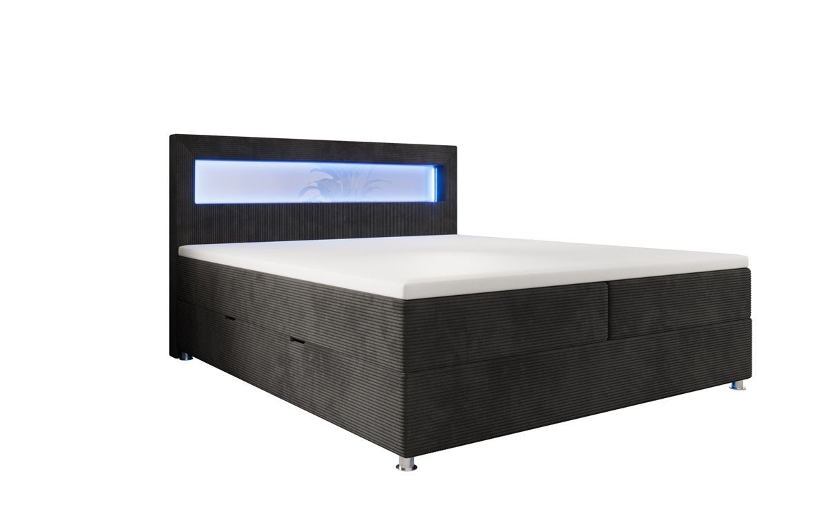 Boxspringbett Relax mit LED, Stauraum und USB/C in Cord