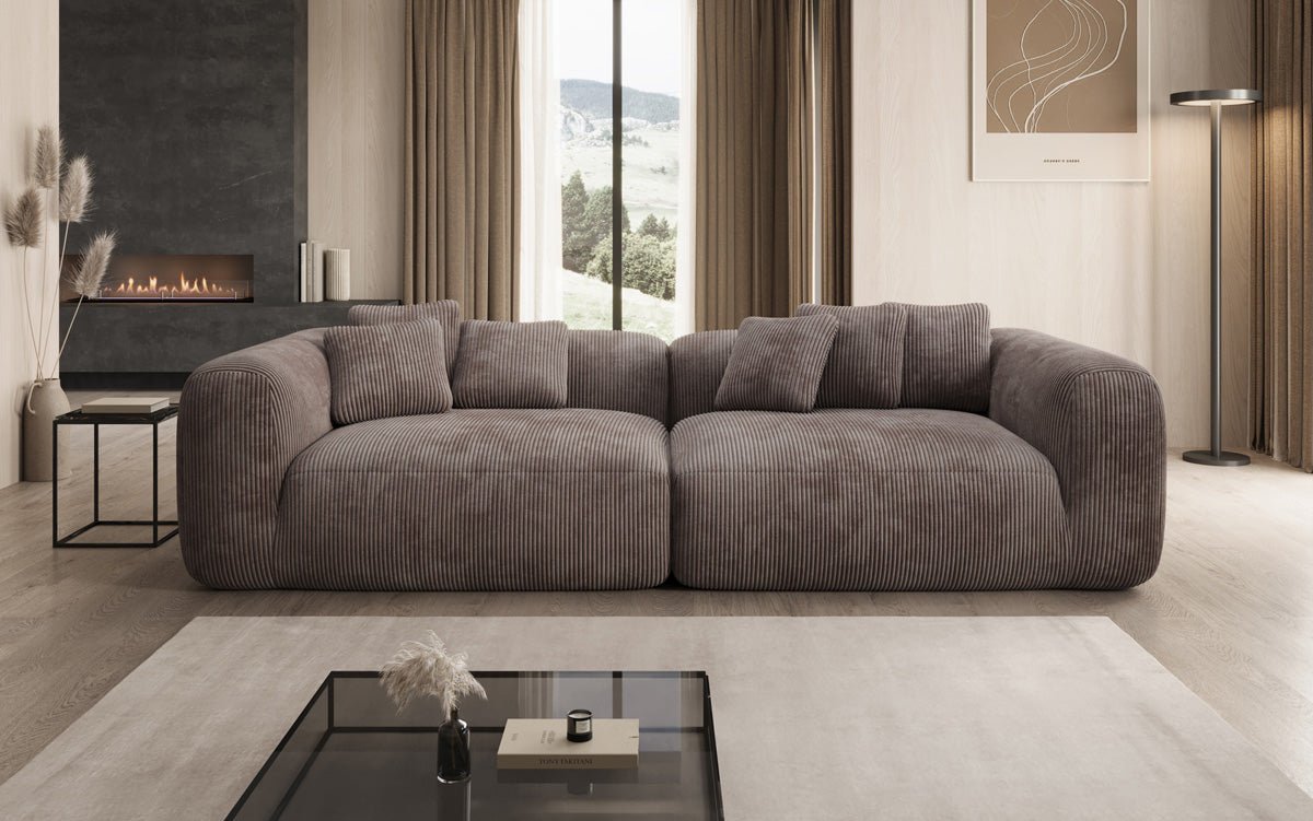 Designer Sofa Tully 3-Seater in Corduroy (Ultra Comfortable)