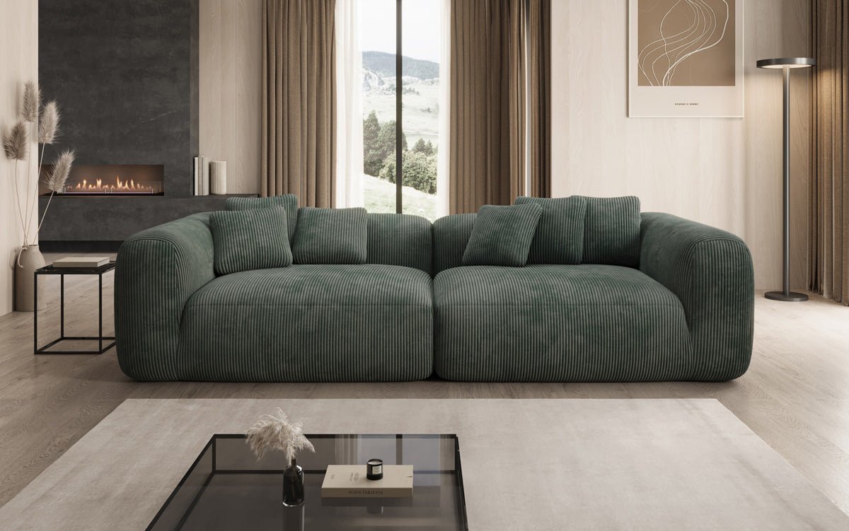 Designer Sofa Tully 3-Seater in Corduroy (Ultra Comfortable)