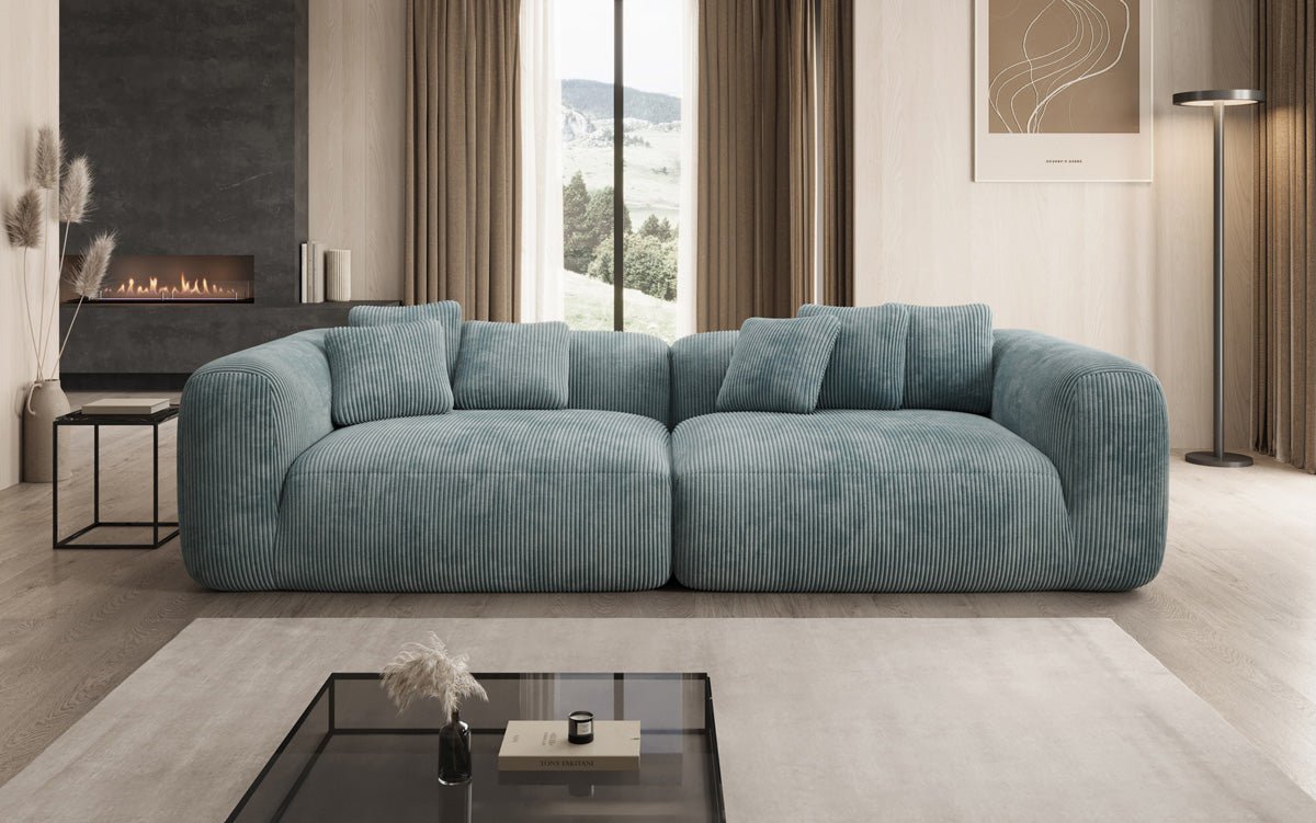 Designer Sofa Tully 3-Seater in Corduroy (Ultra Comfortable)