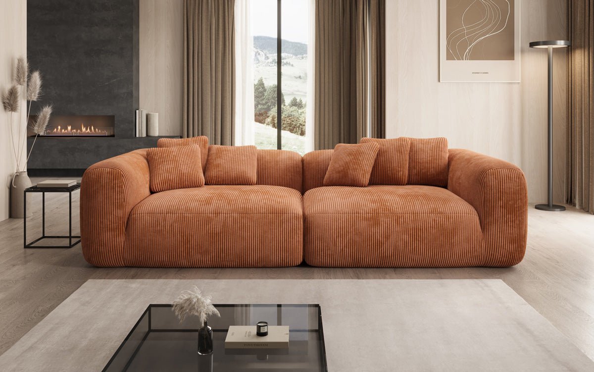 Designer Sofa Tully 3-Seater in Corduroy (Ultra Comfortable)