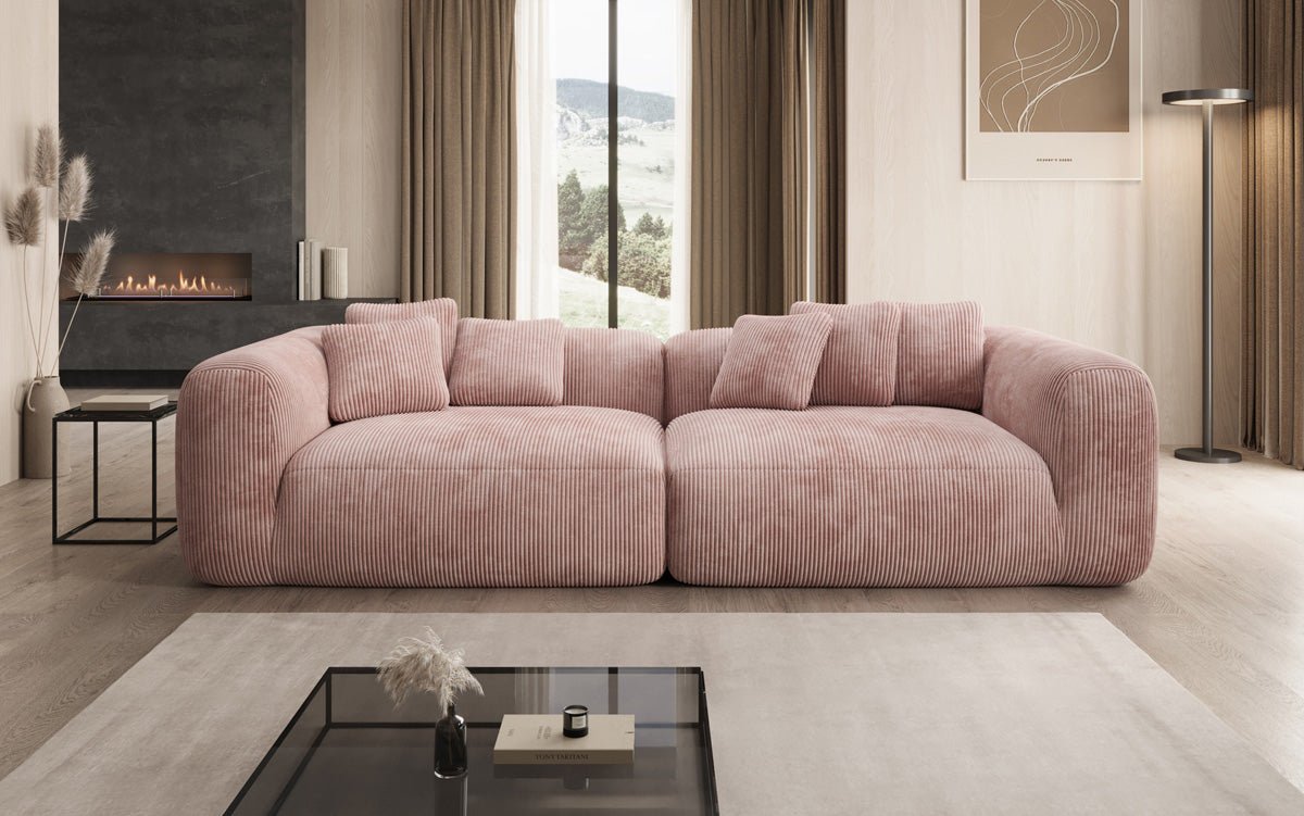 Designer Sofa Tully 3-Seater in Corduroy (Ultra Comfortable)