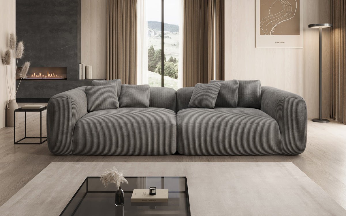 Designer Sofa Tully 3-Seater in Corduroy (Ultra Comfortable)