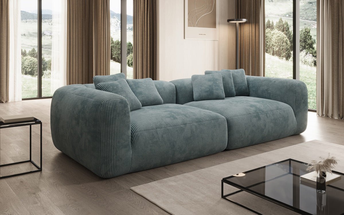 Designer Sofa Tully 3-Seater in Corduroy (Ultra Comfortable)
