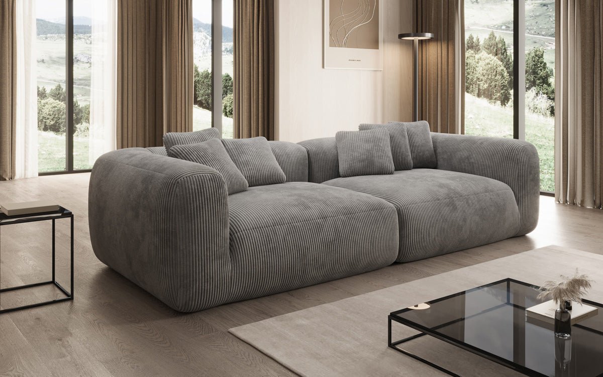 Designer Sofa Tully 3-Seater in Corduroy (Ultra Comfortable)