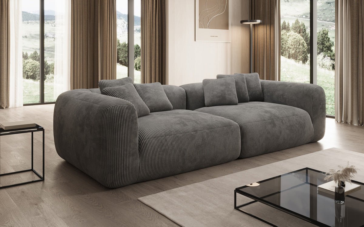 Designer Sofa Tully 3-Seater in Corduroy (Ultra Comfortable)