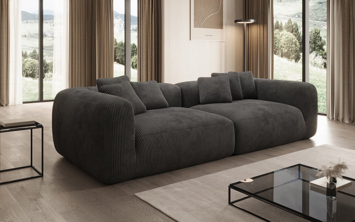 Designer Sofa Tully 3-Seater in Corduroy (Ultra Comfortable)