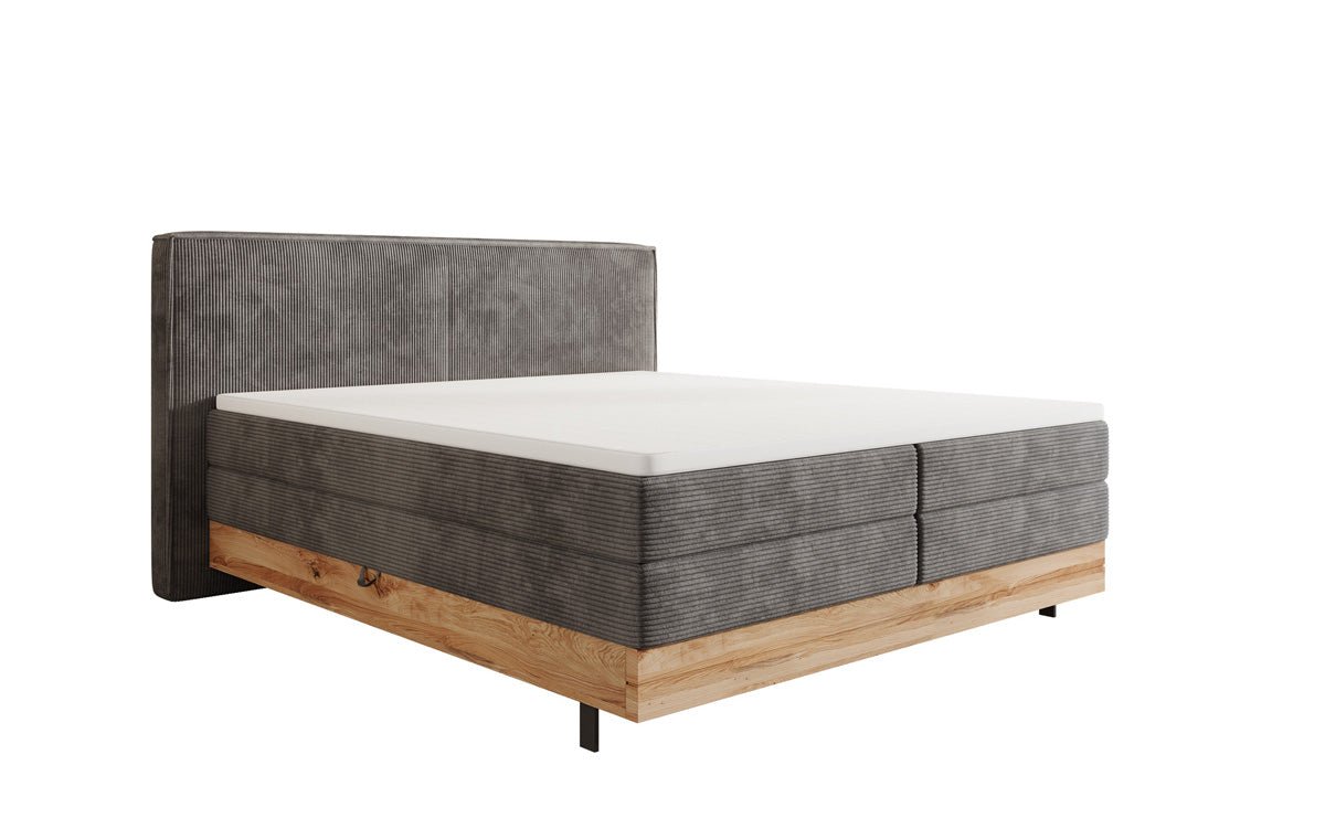 Holzbett/Boxspringbett Nero mit Stauraum in Cord