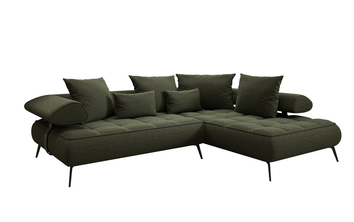 Designer Sofa Sydney L Bouclé mit elektrischer Schlaffunktion
