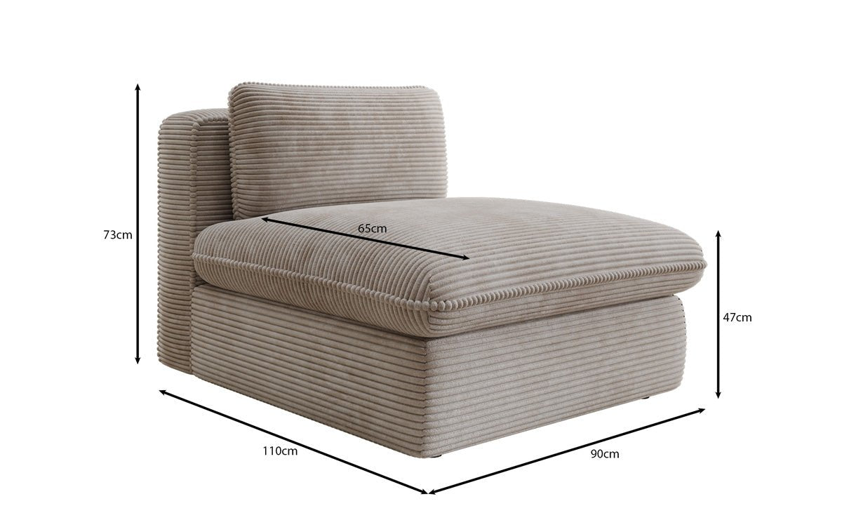 Designer sofa armchair Cuddle in Corduroy