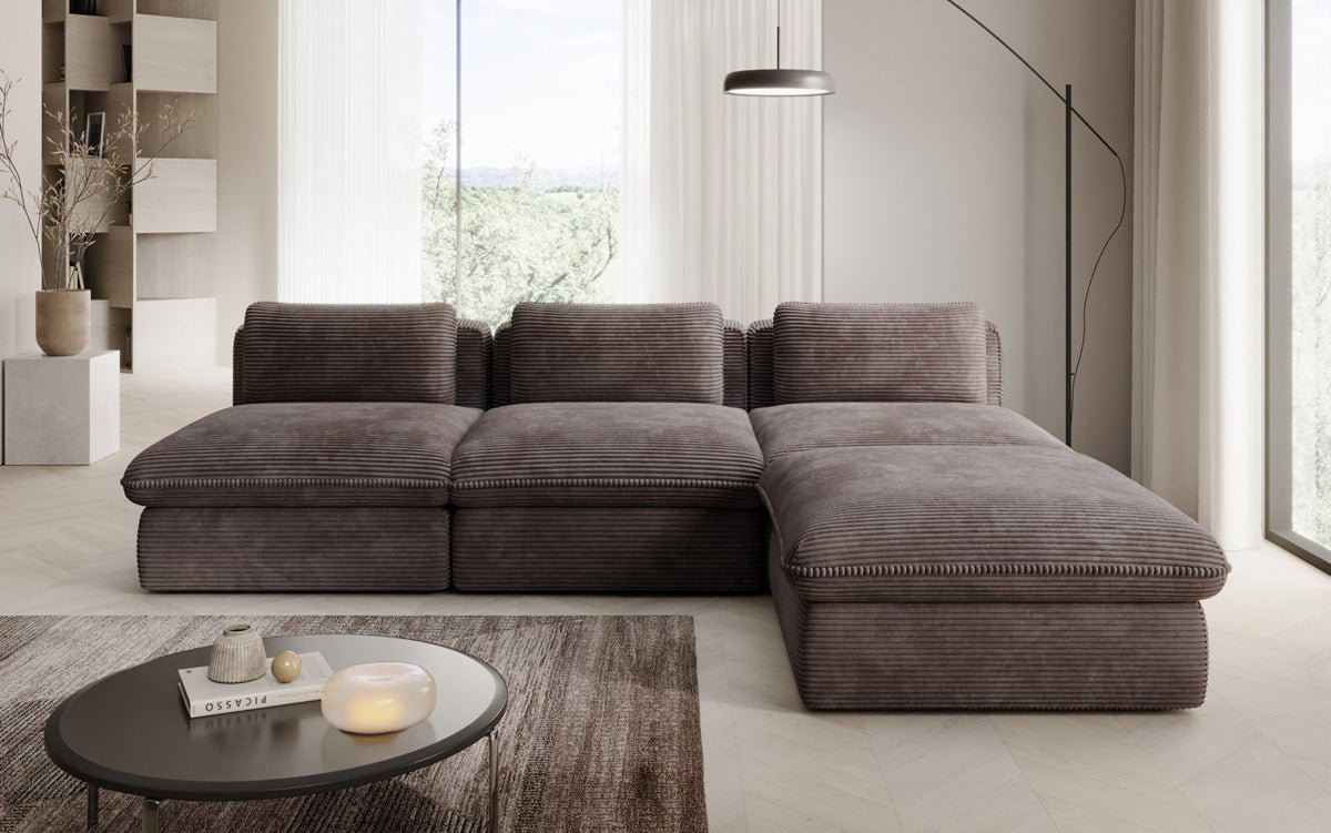 Designer L Sofa Cuddle in Corduroy