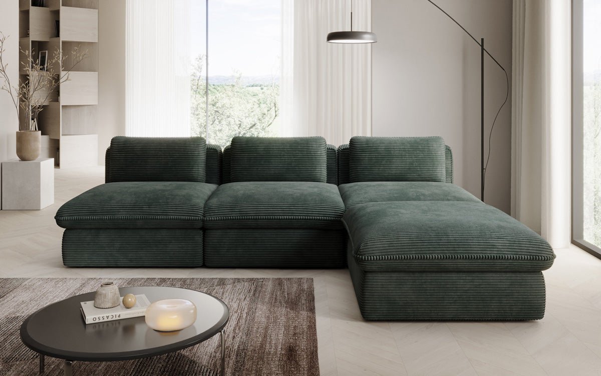 Designer L Sofa Cuddle in Corduroy