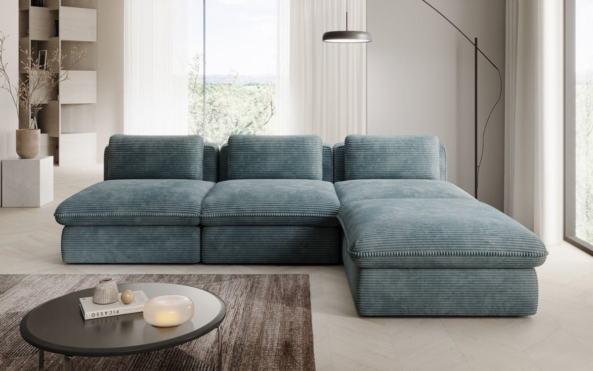 Designer L Sofa Cuddle in Corduroy