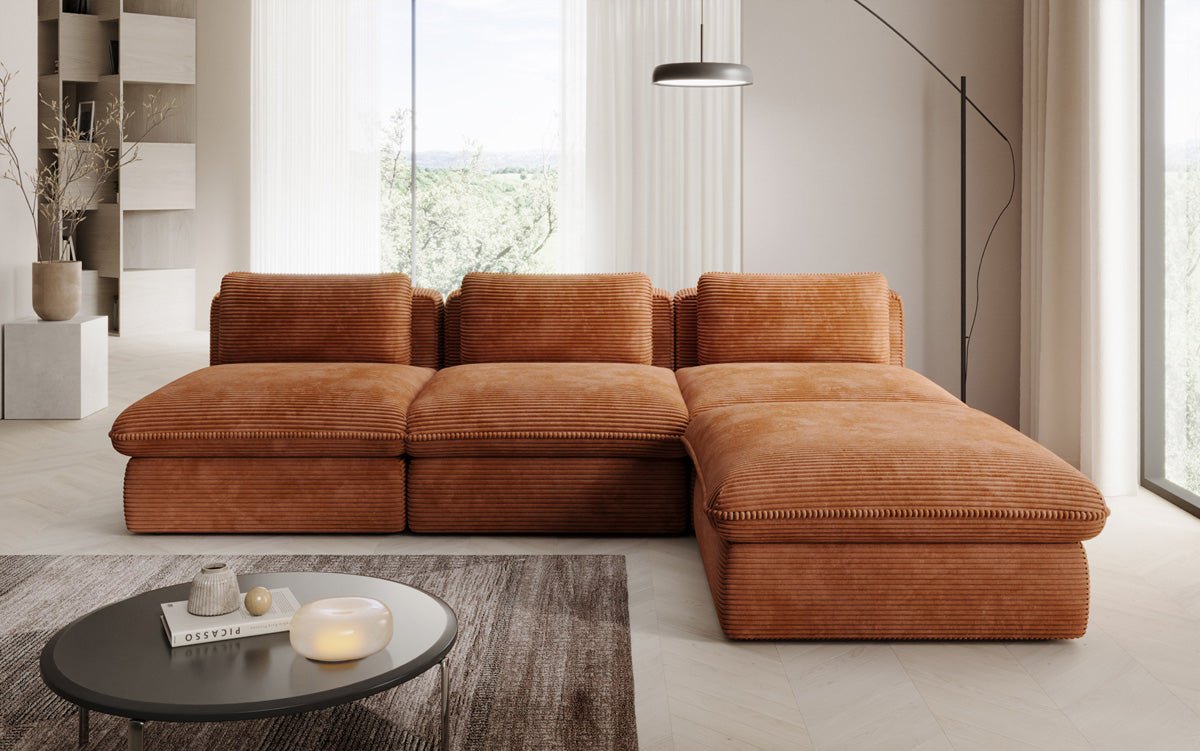 Designer L Sofa Cuddle in Corduroy