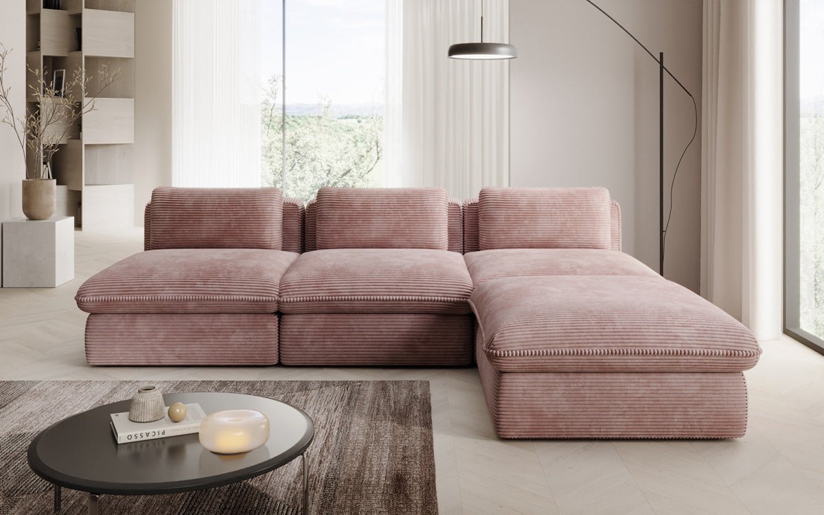 Designer L Sofa Cuddle in Corduroy