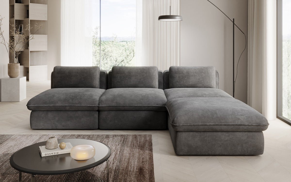 Designer L Sofa Cuddle in Corduroy