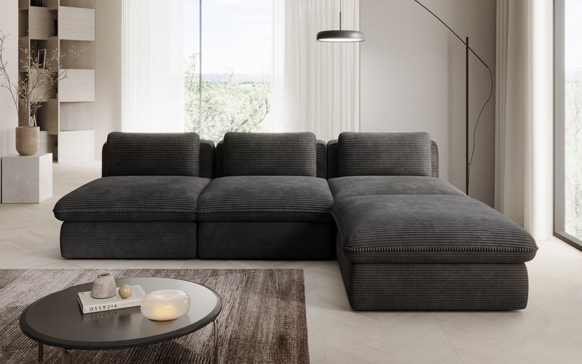 Designer L Sofa Cuddle in Corduroy