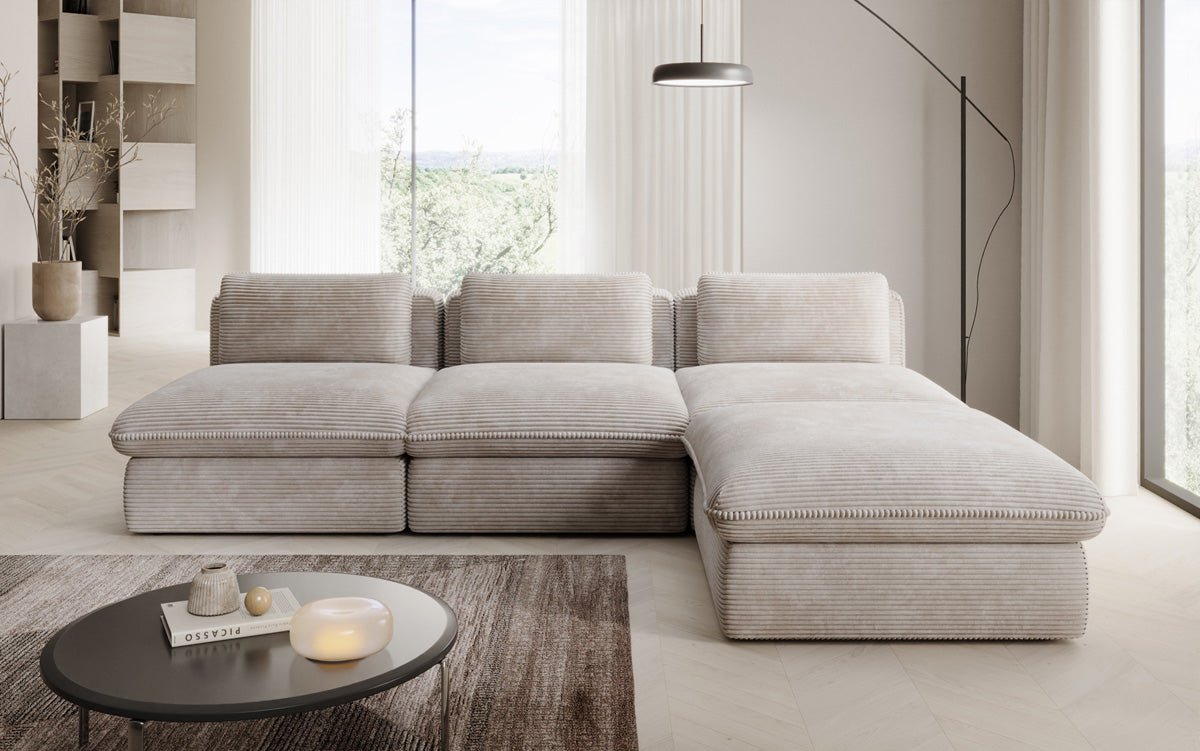 Designer L Sofa Cuddle in Corduroy