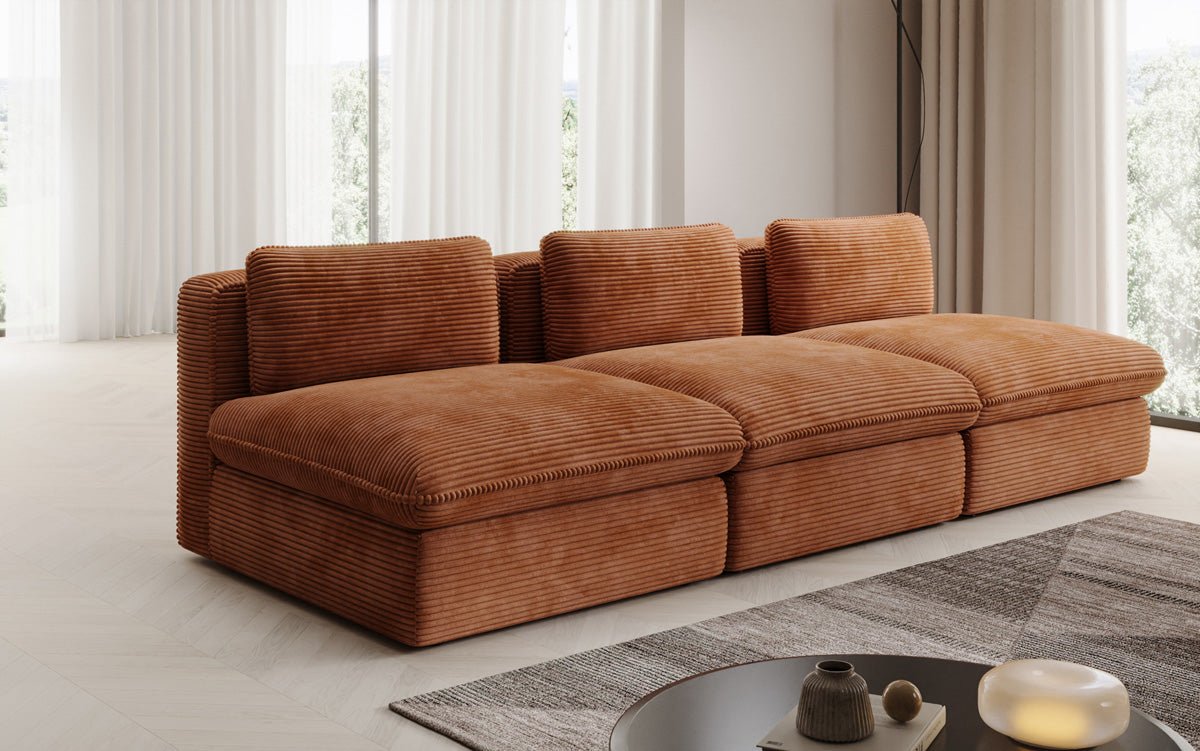 Designer Sofa Cuddle 3 Seater in Corduroy