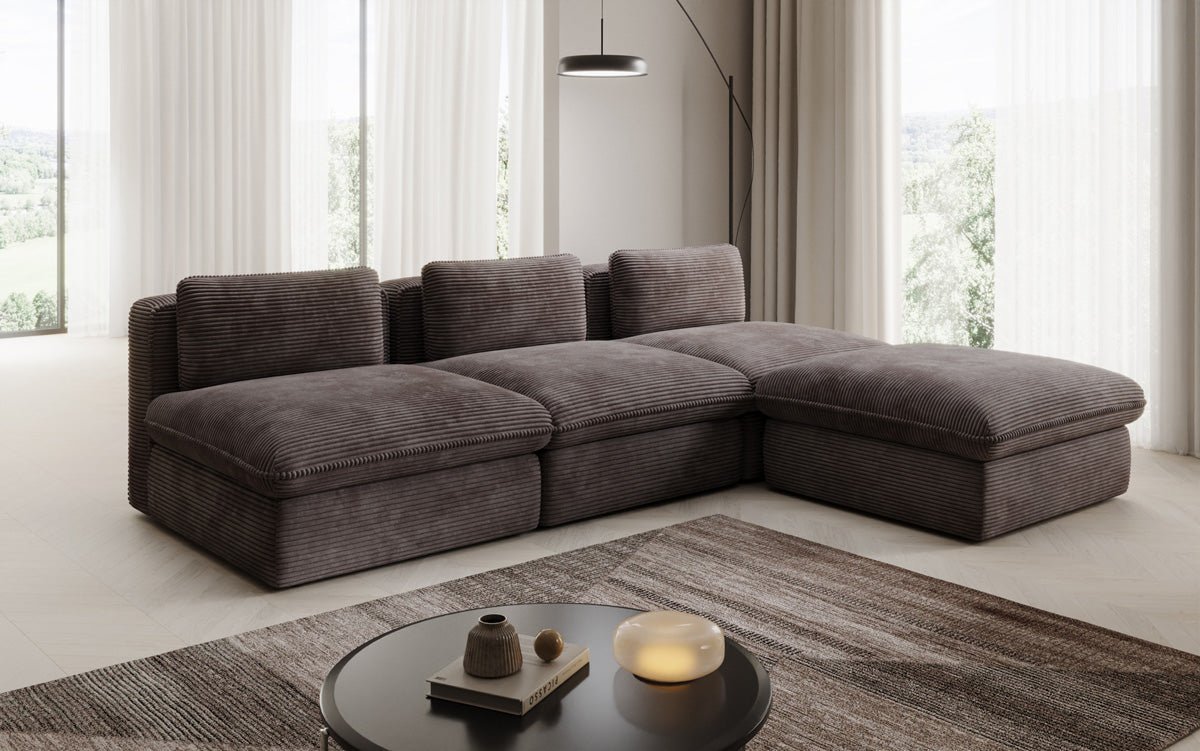 Designer L Sofa Cuddle in Corduroy