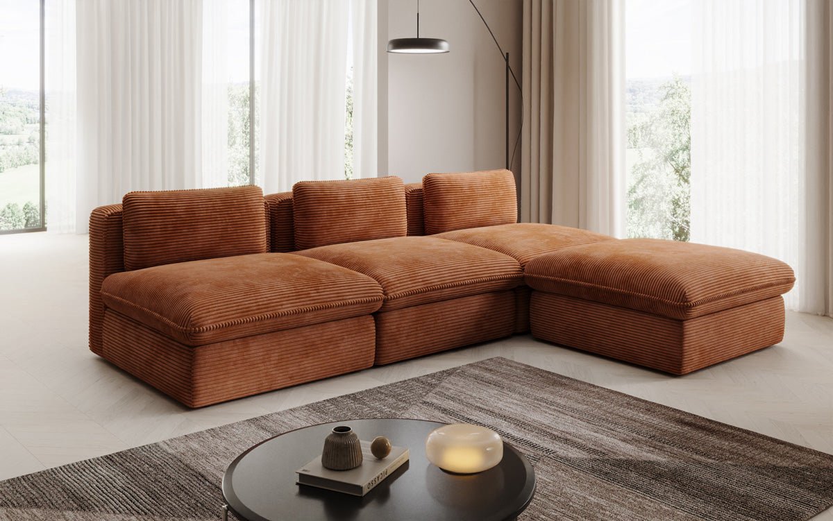 Designer L Sofa Cuddle in Corduroy