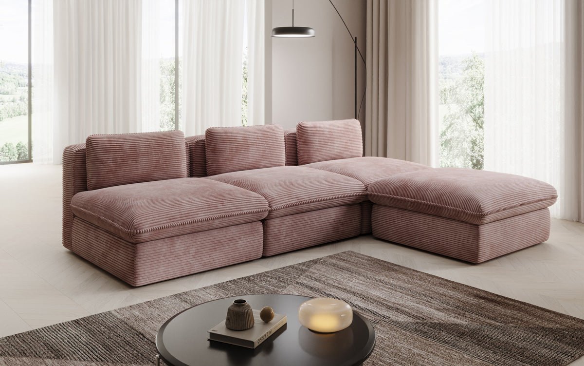 Designer L Sofa Cuddle in Corduroy