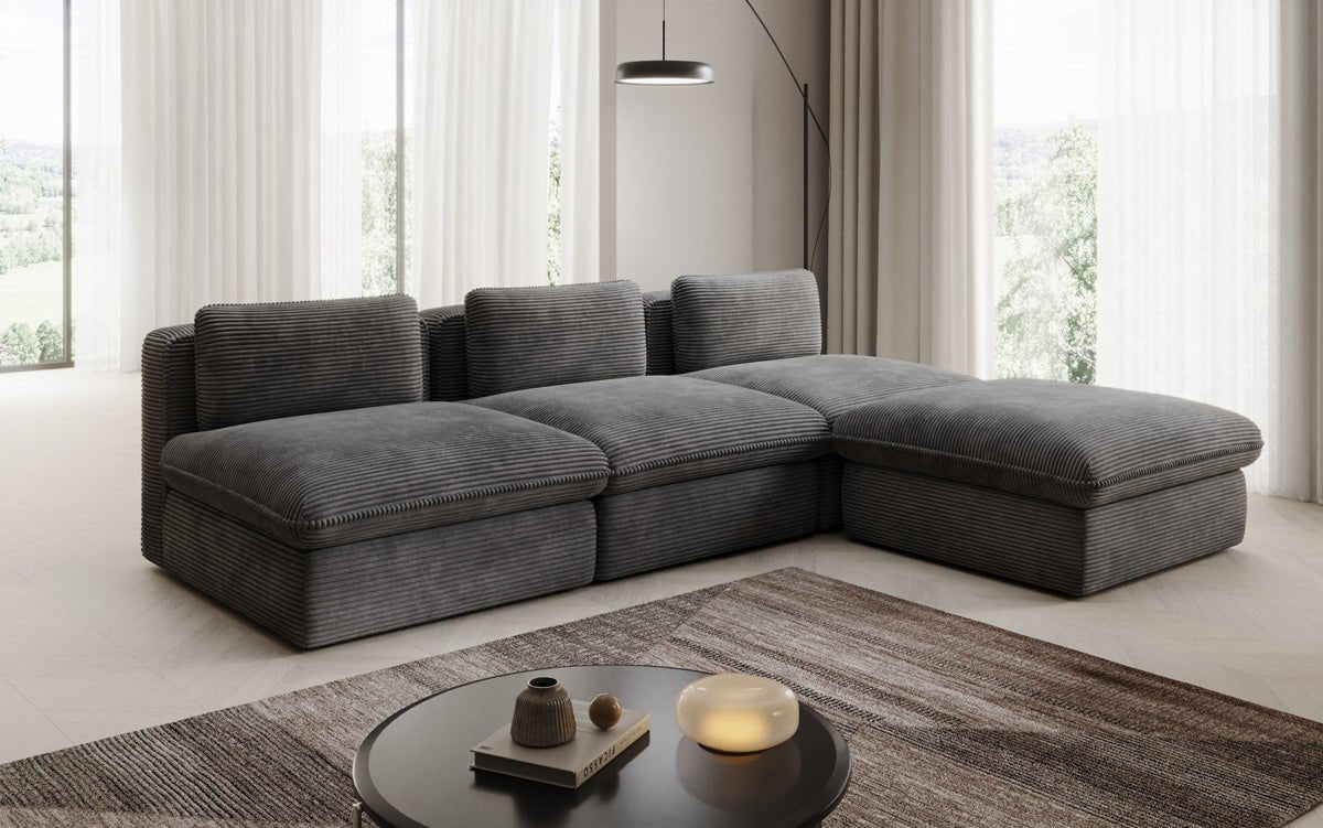 Designer L Sofa Cuddle in Corduroy