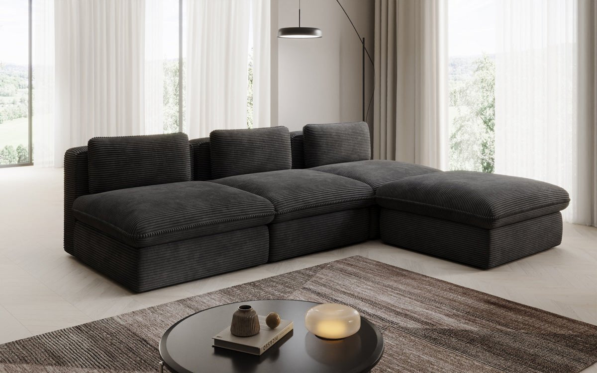 Designer L Sofa Cuddle in Corduroy