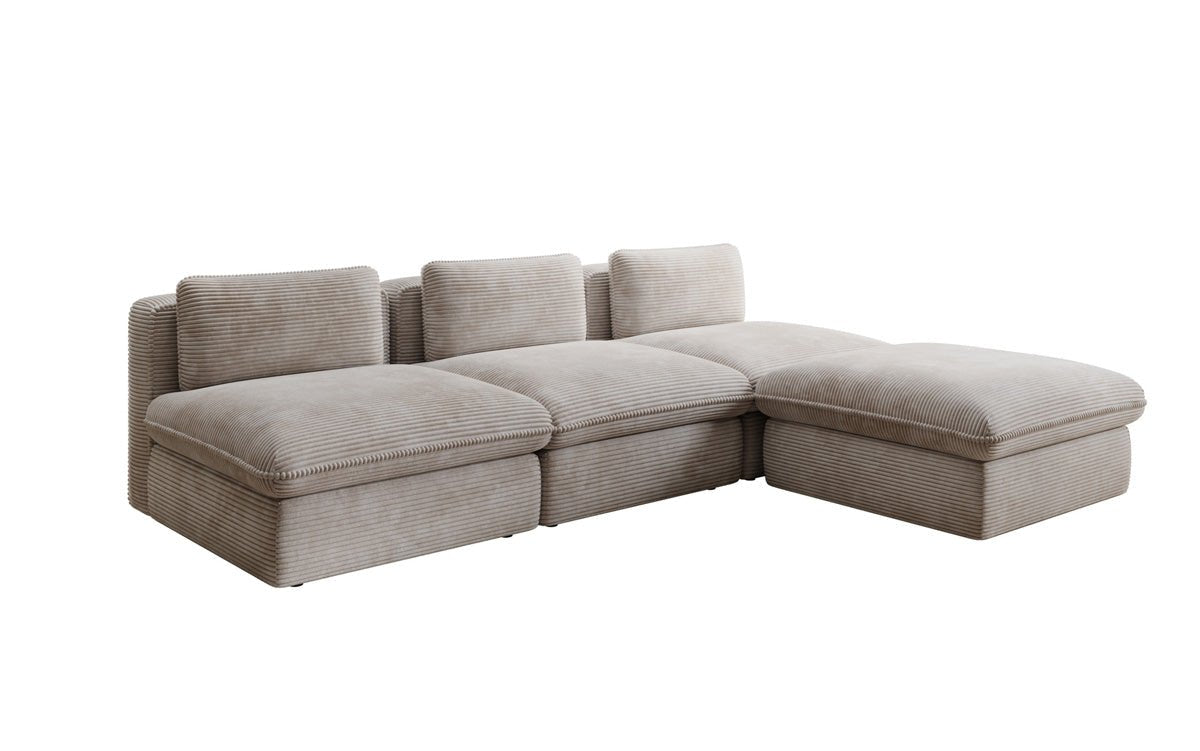Designer L Sofa Cuddle in Corduroy