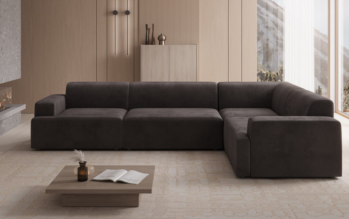Designer Sofa Monza Wohnlandschaft L in Samt