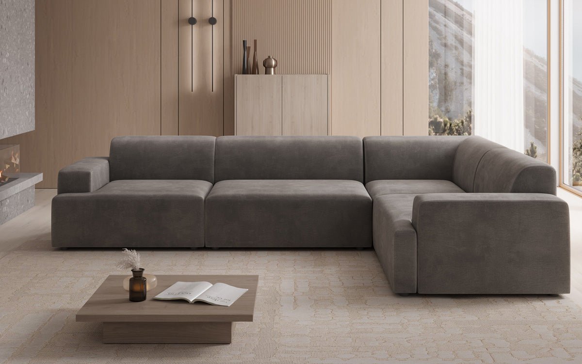 Designer Sofa Monza Wohnlandschaft L in Samt