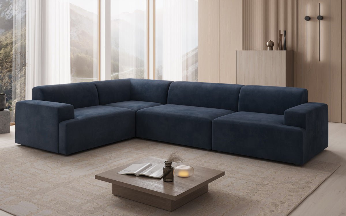Designer Sofa Monza Wohnlandschaft L in Samt