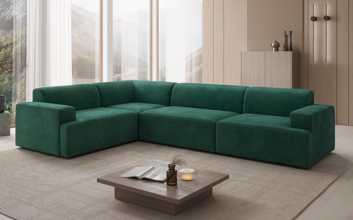 Designer Sofa Monza Wohnlandschaft L in Samt