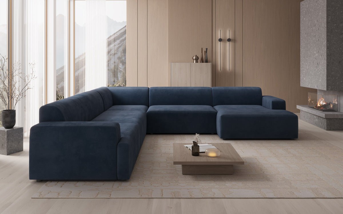 Designer Sofa Monza Wohnlandschaft U XXL in Samt