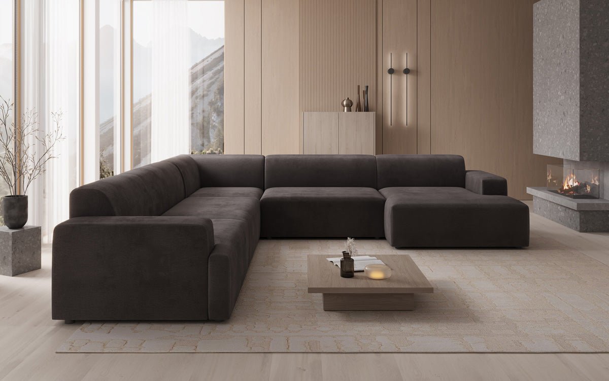 Designer Sofa Monza Wohnlandschaft U XXL in Samt