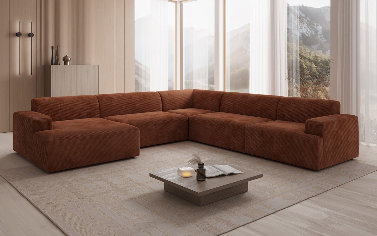 Designer Sofa Monza Wohnlandschaft U XXL in Cord