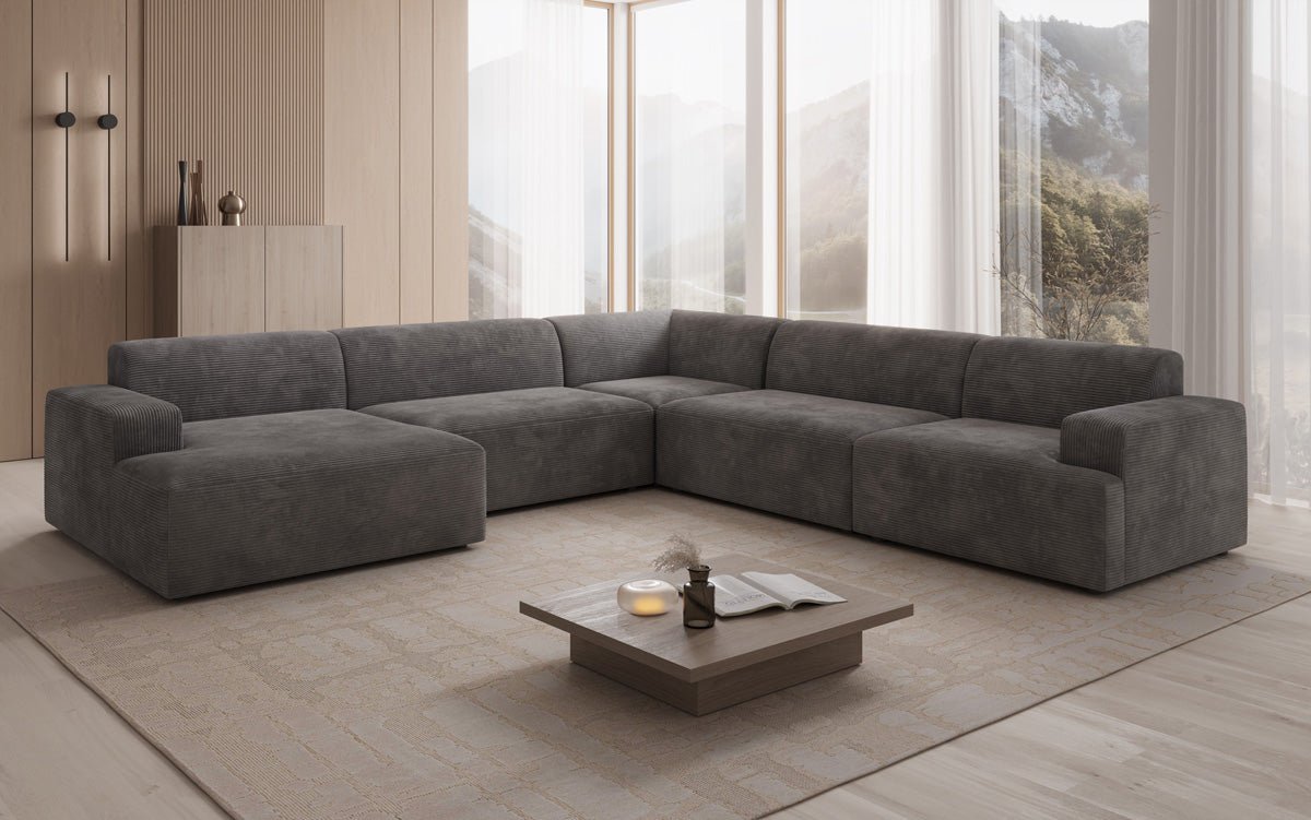 Designer Sofa Monza Wohnlandschaft U XXL in Cord