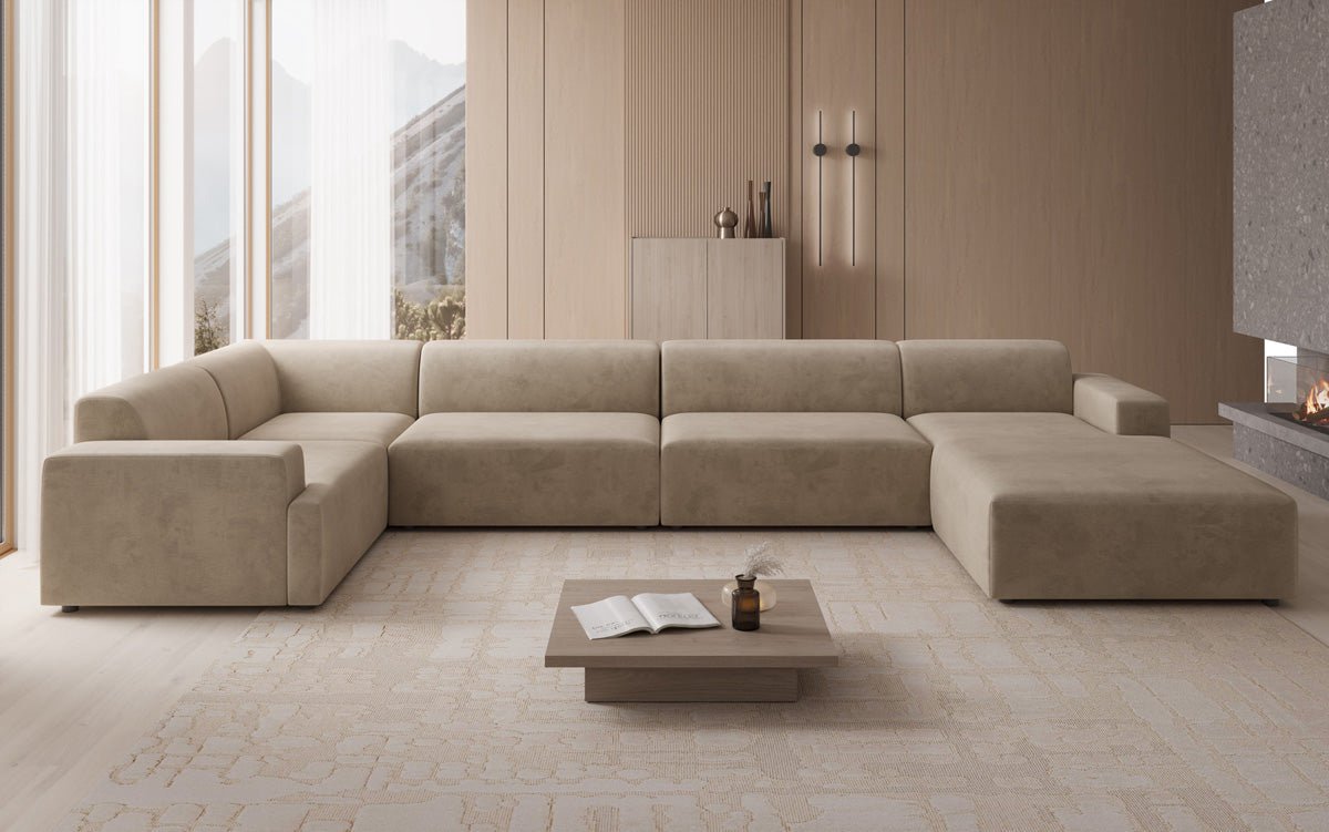 Designer Sofa Monza U XXL in Samt