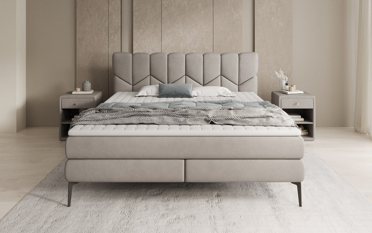 Boxspringbett Mirea in Echtleder