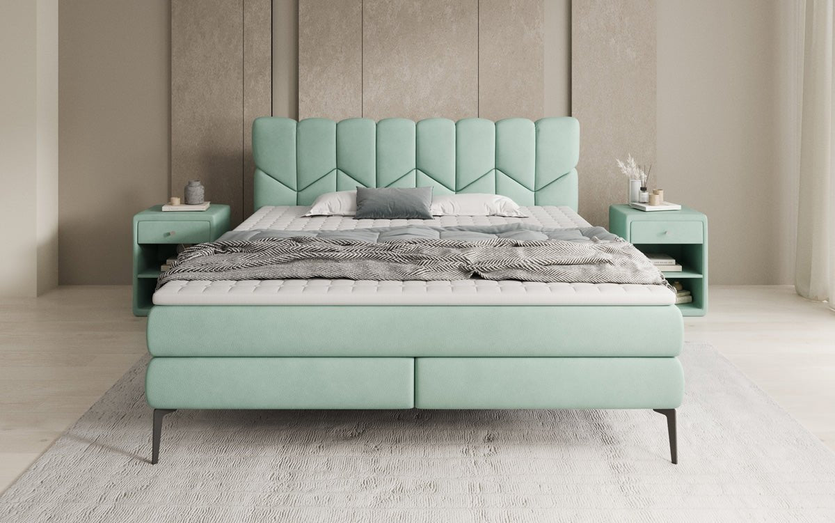 Boxspringbett Mirea in Echtleder