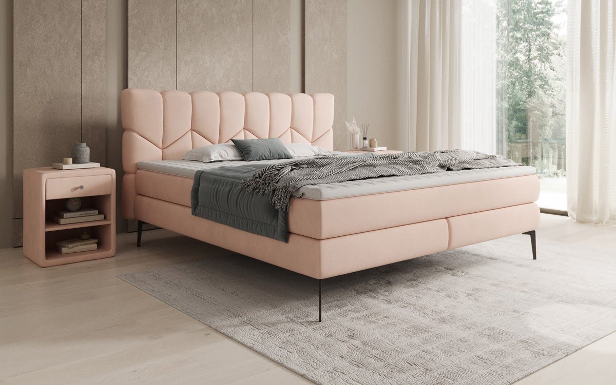 Boxspringbett Mirea in Echtleder
