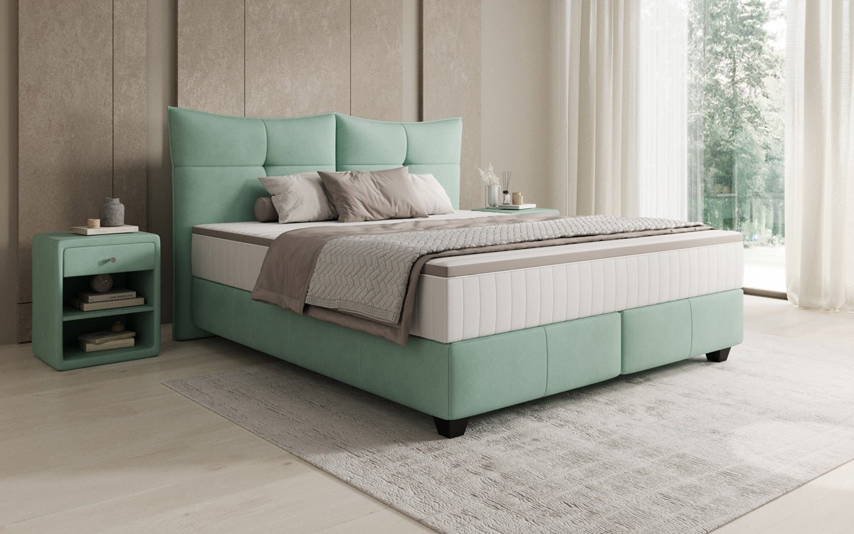 Boxspringbett Veyora in Echtleder