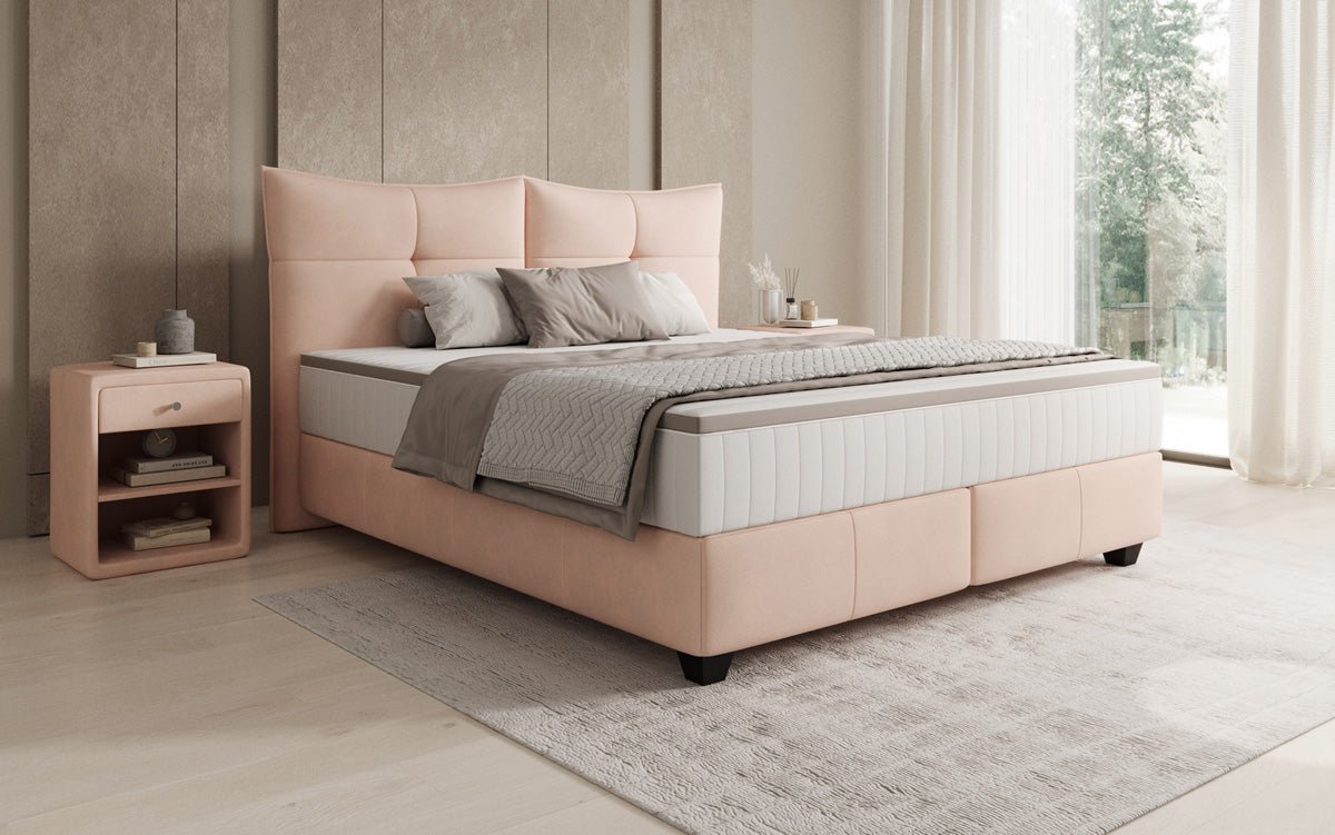 Boxspringbett Veyora in Echtleder